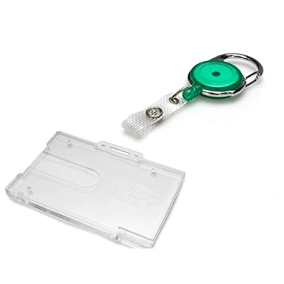 Image of ID Card It 1 Holder Badge Buddy Pass &amp; Green Premier Yo Retractable Reel