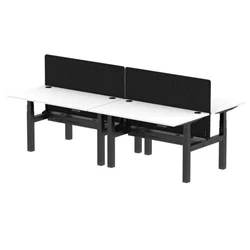 Image of Air B2B 1400x800mm Adjustable 4P Bench Desk CP White/Black + Screen