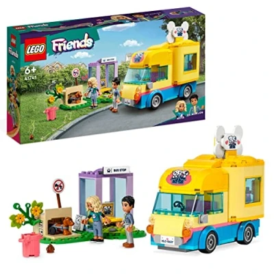 Image of LEGO 41741 Friends Dog Rescue Van, Pet Puppy Playset, Animal Toy for Kids, Girls and Boys 6 Plus Years Old, Birthday Gift Idea, 2023 Series Characters