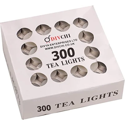 Image of DIVCHI Candles 300 Pack 4 Hour Tea Lights Long Burning Candle Unscented Tealights Great for Everyday Use, Wax Melts Burners