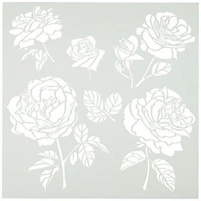 Image of Crafters Workshop TCW6X6 514 Plastic Template 6 inch x Cabbage Roses