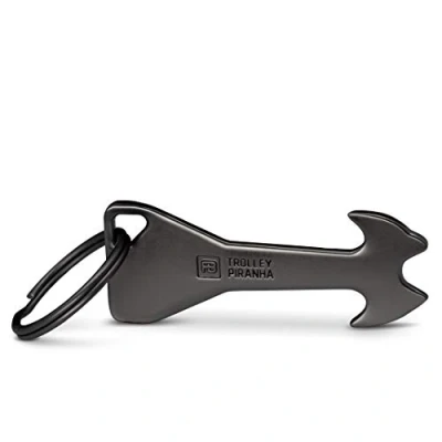Image of FABACH Trolley Piranha Shopping Remover Made of Metal in Black Token Keyring Chip for Removable, No Stuck the Deposit Lock, black, 1