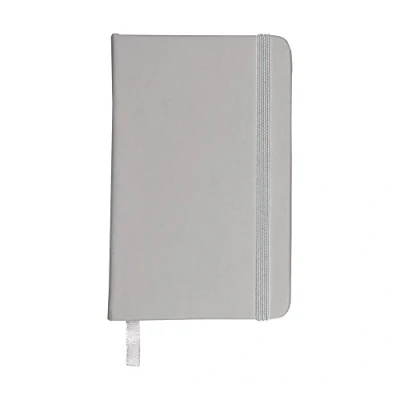 Image of eBuyGB A6 Coloured Hardback Lined Paper Notebook, Silver
