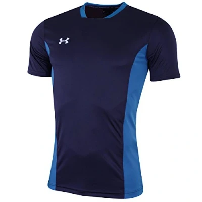 Image of UNDKU#Under Armour Men Challenger II Training Top Short sleeve Shirt Midnight Navy/ Moroccan Blue/ Graphite (412), SM