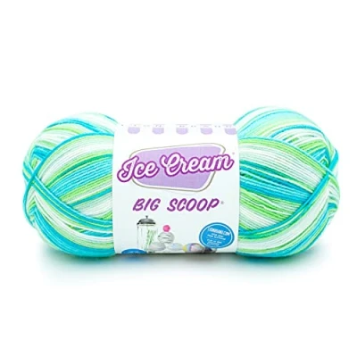 Image of Lion Brand Yarn 922 247E 100% Acrylic Ice Cream Big Scoop Yarn, Green Tea, 1022m Length