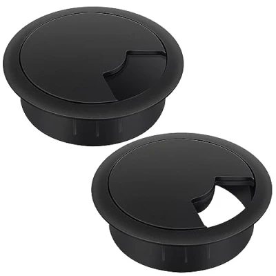 Image of Bolatus 2 Pcs 60mm Desk Grommets, Round Cable Hole Plastic Wire Grommet for Management Office Computer Wires
