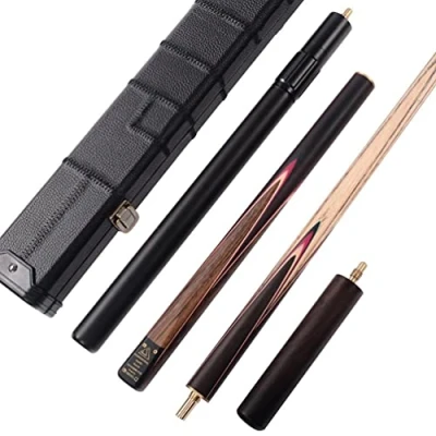 Image of CUESOUL Classic Handmade 57 Rosewood 3/4 Piece Snooker Cue with Black Case and Aluminum Telescope Extension CSSC012