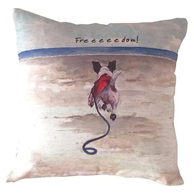 Image of Jack Russell Freedom Cushion Little Dog Laughed Gift 40cm x Square LDCUS02