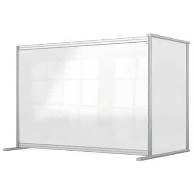 Image of Nobo Clear Acrylic Desk Divider, 1.4 m High, Free Standing Screen System, Premium Plus, 1400 x 1000 mm, 1915495