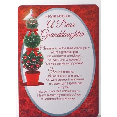 Image of Xpress Yourself In Loving Memory Of A Dear Granddaughter, Graveside Memorial Christmas Card