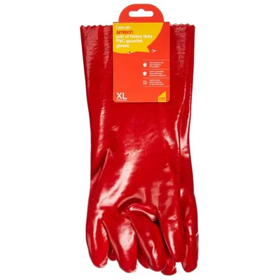 Image of Amtech N2410 Gauntlet Gloves XL (Size 10) Heavy Duty, Suitable for the dirtier cleaning and maintenance tasks, Red