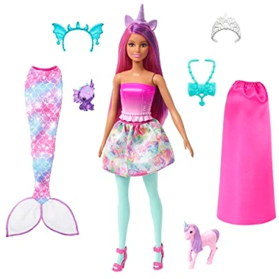 Image of Mattel Disney the Little Mermaid Ariel, King Triton &amp; Ursula Dolls, Set of 3 Fashion Dolls in Signature Outfits, Toys Inspired by Movie, HND28