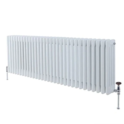 Image of Milano Windsor White Cast Iron Style Horizontal Four Column Radiator 600mm x 1415mm