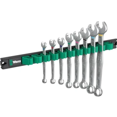 Image of Wera 9642 Magnetic Rail 6003 Joker Imperial 1, Ring Spanner Set 05020235001