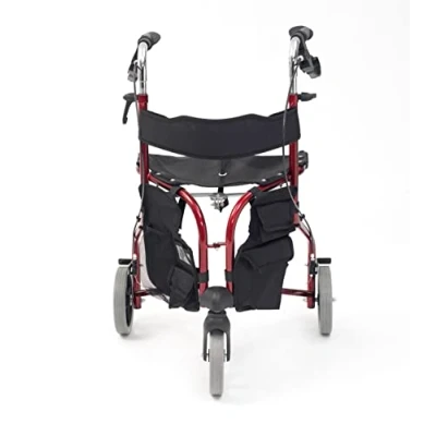 Image of Drive Devilbiss Tri Walker Walking Aid with Seat and backrest, Red
