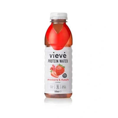 Image of Vieve Protein Water 6x500ml Strawberry &amp; Rhubarb 20g Protein, Sugar Free, Fat Free Dairy A Ready to Drink Alternative Powders Shakes 6 Pack
