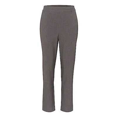 Image of PART TWO Women&#039;s Casual Fit Comfort Waistband Full Length Mid Rise Trousers, Grey Flannel Melange, 16
