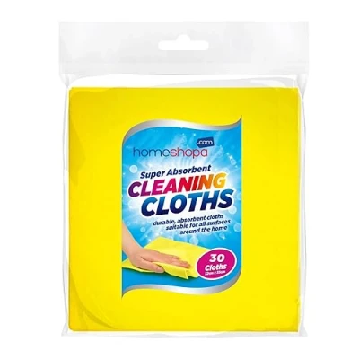 Image of HOMESHOPA Super Absorbent Cleaning Cloths, 30 Pack Multifunctional Reusable Towels, Lint Free Streak Washable Viscose Cloth Duster for Household Cleaning, Kitchen, Car, Windows, Mirrors