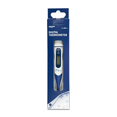 Image of Amazon Basic Care Digital Thermometer, Blue