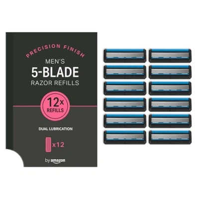 Image of by Amazon Men 5 Blade Razor Replacement Cartridge, Pack of 12 pieces