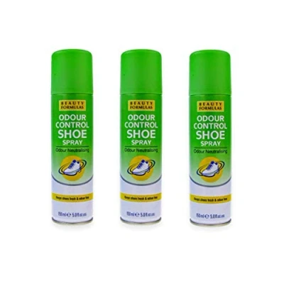 Image of Beauty Formulas Odour Control Shoe Spray, 150ml Can. Antibacterial &amp; Anti fungal. (Pack of 3)