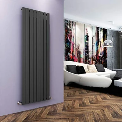 Image of ELEGANT 1800 x 608 mm Vertical Designer Radiator Anthracite Flat Panel Column Tall Upright Central Heating Radiators