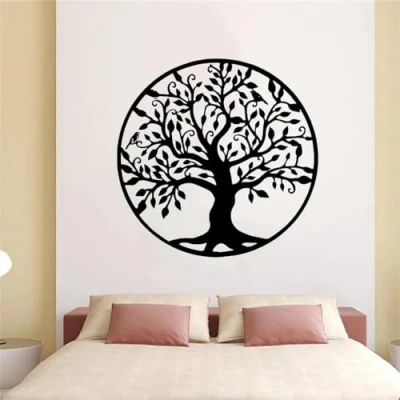 Image of YLLMNOBN Tree Silhouette Wall Decal of Life Decor Home Living Room Bedroom Art Vinyl Sticker