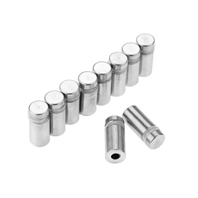 Image of Hicello 10PCS Stand Off Fixings 12x25mm Stainless Steel Sign Glass Holders Advertising Screws Bolts Nails Wall Mount Silver