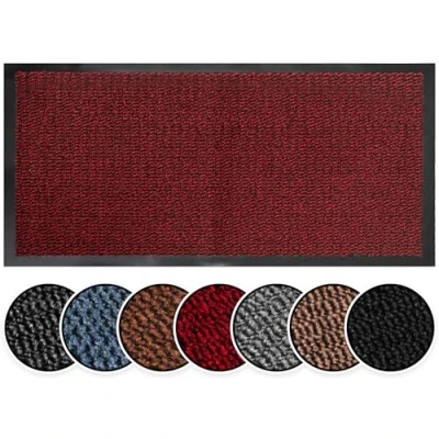 Image of BLADO Washable Door Mats Indoor &amp; Outdoor Non Slippery Heavy Duty Doormats Stylish Large Rubber Mat Perfect Dust Grabbing (Red, 60cm x 160cm)