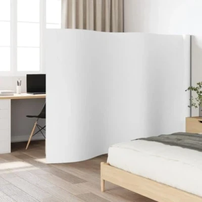 Image of vidaXL White Bamboo Room Divider 600x165 cm Versatile Indoor Privacy Screen, Portable Partition, Water Resistant Panel for Living Room/Office/Bedroom