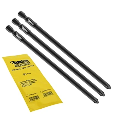Image of 3 x SabreCut SCXPH2157_3 157mm PH2 Autofeed Collated Drywall Screwdriver Gun Bit Single Ended Phillips No.2 Heavy Duty Compatible with SENCO DuraSpin EAP27530 DS275 DS300