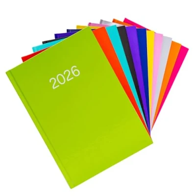Image of evelay 2026 Diary A5 Week to View Full Year Office Organiser Planner Hardback Diaries Lime