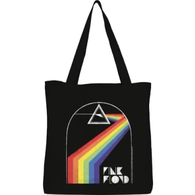 Image of cotton division Pink Floy Bag Dark Side of the Moon, Reference: BWPIFLRBB003, Black, 38 x 40 cm