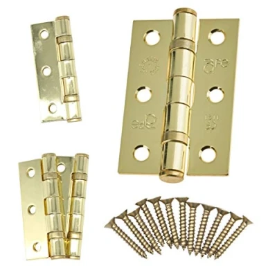 Image of Door Hinges 3&quot; 76mm Ball Bearing, 2 Pairs (4 Hinges) (PVD Brass)