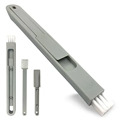 Image of Small Cleaning Brush Tool − 3 in 1 Mini Dustpan and Brush, Window for Narrow Hard to Reach Areas, Tracks, Vents Keyboards (Window Gap Pack)