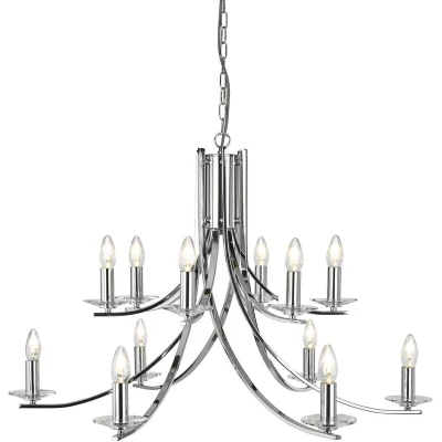 Image of Ascona 12 Light Chandelier Chrome Finish, E14
