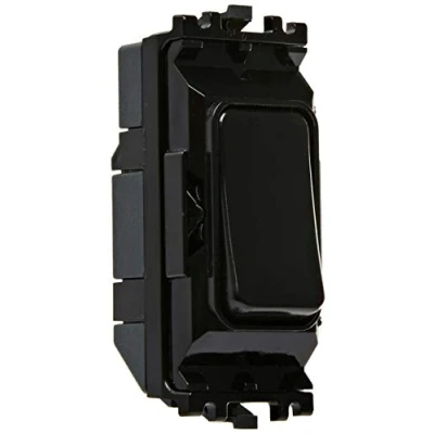 Image of MK Electric Grid Plus 20 Amp 1 Way DP Black Switch Module