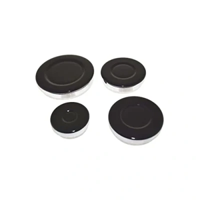 Image of Ufixt Fits Universal Cooker Hob Gas Burner Base and Cap 4 Piece Set 55mm 75mm 100mm
