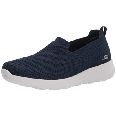Image of Skechers Womens Walking Sneaker, Navy/White, 8 Wide US