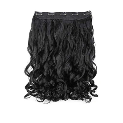Image of CAISHA 16&quot; Clip In Extensions Hair Hairpiece Wavy Deep Black C51 1