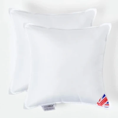 Image of HOMESCAPES 2 Pack Luxury Super Microfibre Cushion Inserts 40cm x (16 16) Perfect Bounce Back and Soft Cover Generously Filled Inner Pads Hypoallergenic Filler Handmade Machine Washable