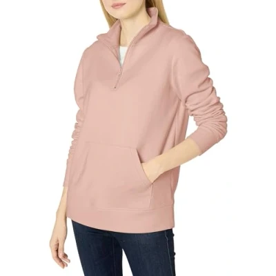 Image of Amazon Essentials Women&#039;s Long Sleeved Fleece Quarter Zip Top (Available in Plus Size), Light Pink, M