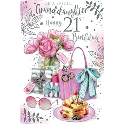 Image of For A Special Granddaughter 21 21st Today Bag Happy Birthday Card Lovely Verse
