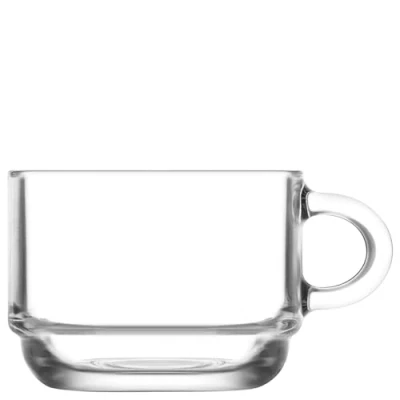 Image of 6x 270ml Cozy Stacking Glass Coffee Cups By LAV