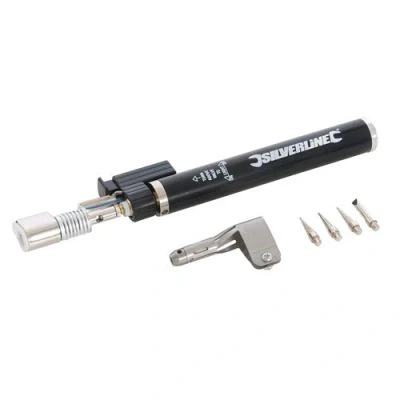 Image of Gas Soldering Iron 195mm Butane Torch, Electronic Ignition, Heat Adjustment. for Jewellery and Model Making, Minor Repairs, brazing, Welding, Rope Cutting Shrinking. Easy to use. Refillable