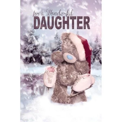 Image of Me To You Daughter 3D Holographic Bear Christmas Card