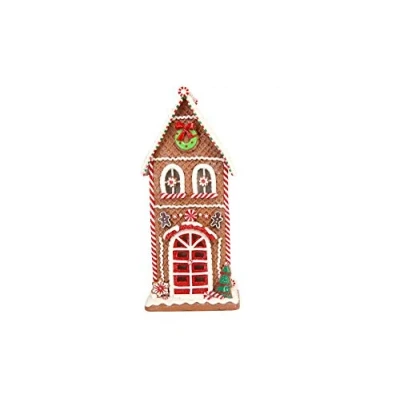 Image of Gisela Graham Tall Resin LED Gingerbread House Ornament