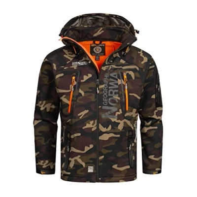 Image of Geographical Norway Tambour Men&#039;s Softshell Jacket Kaki/Orange, M