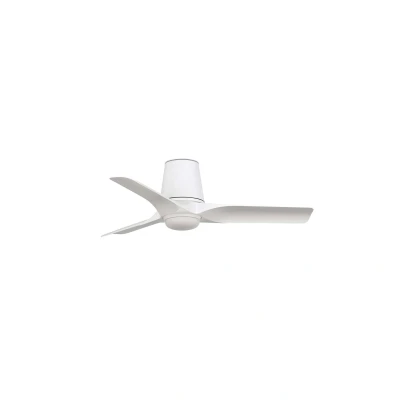 Image of Hey Tube Small 3 Blade Ceiling Fan Matt White with Light 2700 4000 6000K