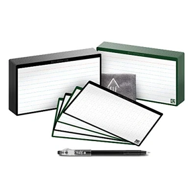 Image of ROCKETBOOK Cloud Cards Reusable Index Note with 1 Pilot FriXion ColorStick Pen &amp; Microfiber Cloth Included Single Set of 80